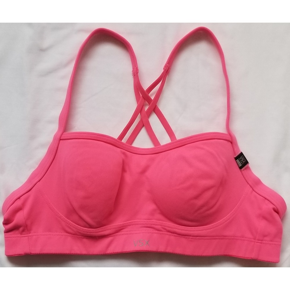 VSX Victoria's Secret Racerback Padded Cups Underwire Support Sport Bra Sz 34A